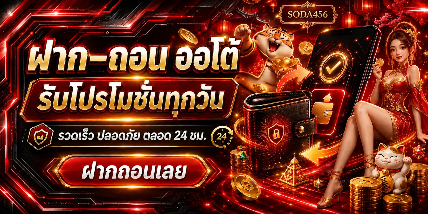 ระบบฝากถอนอัตโนมัติ SODA456 พร้อมไอคอนความปลอดภัย